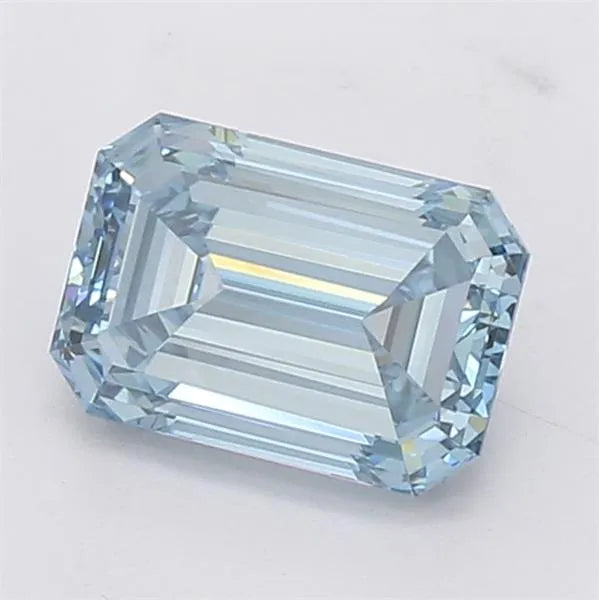 2.10ct Emerald Lab Grown Diamond (Colour Fancy Vivid Blue, Clarity VS1, IGI Certified)