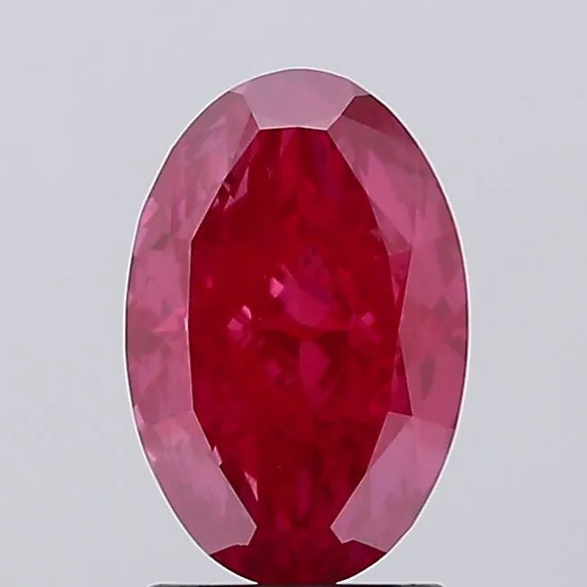 2.02ct Oval Lab Grown Diamond (Colour Fancy Vivid Red, Clarity VVS2, IGI Certified)