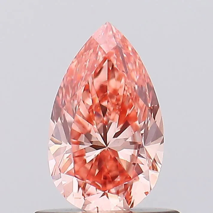 0.72ct Pear Lab Grown Diamond (Colour Fancy Vivid Pink, Clarity VS1, IGI Certified)