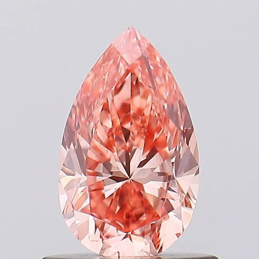 0.72ct Pear Lab Grown Diamond (Colour Fancy Vivid Pink, Clarity VS1, IGI Certified)