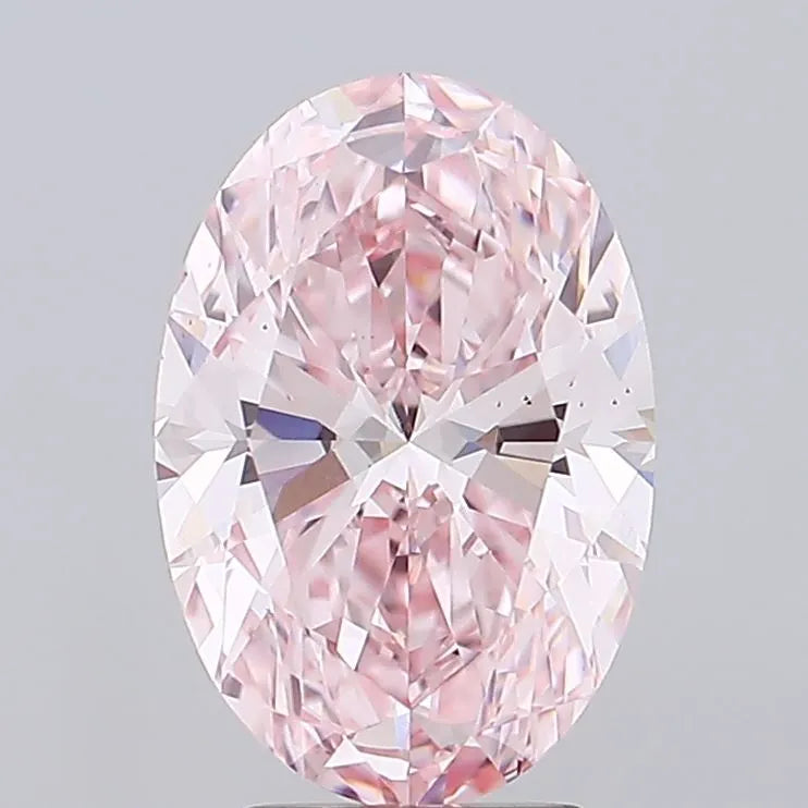 3.55ct Oval Lab Grown Diamond (Colour Fancy Vivid Pink, Clarity VS2, IGI Certified)