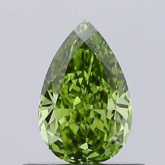 0.49ct Pear Lab Grown Diamond (Colour Fancy Vivid Green, Clarity VS1, IGI Certified)