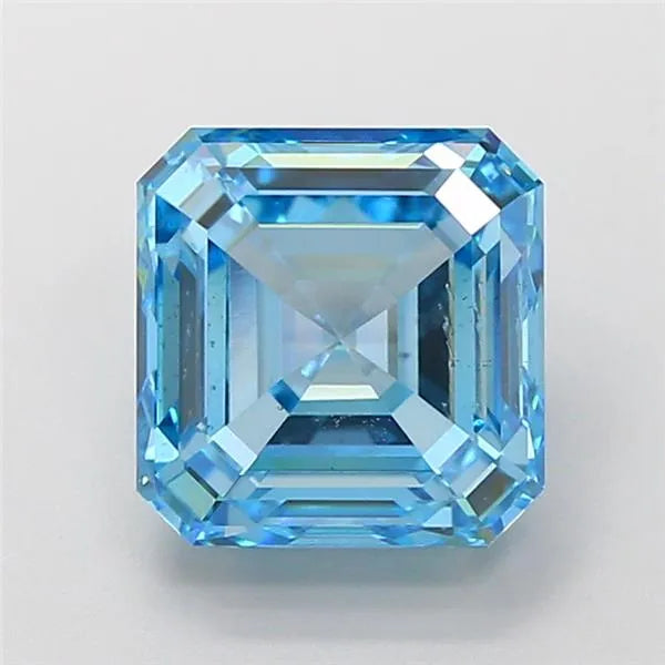 3.00ct Asscher Lab Grown Diamond (Colour Fancy Vivid Blue, Clarity VS2, IGI Certified)