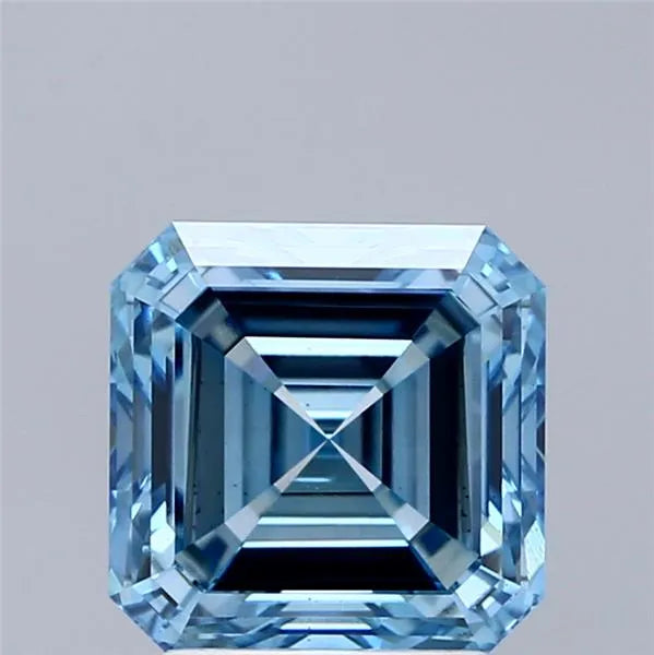 3.00ct Asscher Lab Grown Diamond (Colour Fancy Vivid Blue, Clarity VS2, IGI Certified)