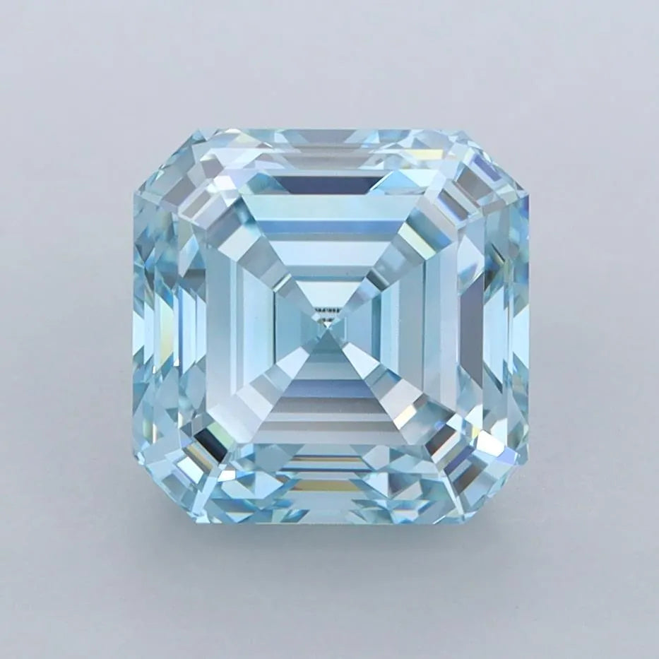3.00ct Asscher Lab Grown Diamond (Colour Fancy Vivid Blue, Clarity VVS2, IGI Certified)