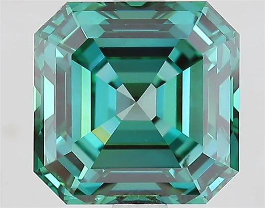 3.00ct Asscher Lab Grown Diamond (Colour Fancy Vivid Blueish Green, Clarity VVS2, IGI Certified)