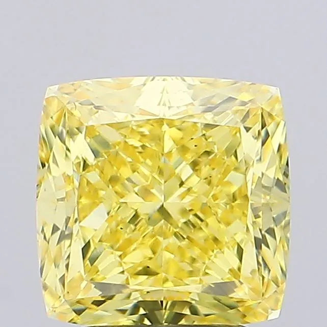 3.00ct Cushion modified Lab Grown Diamond (Colour Fancy Intense Yellow, Clarity VS1, IGI Certified)