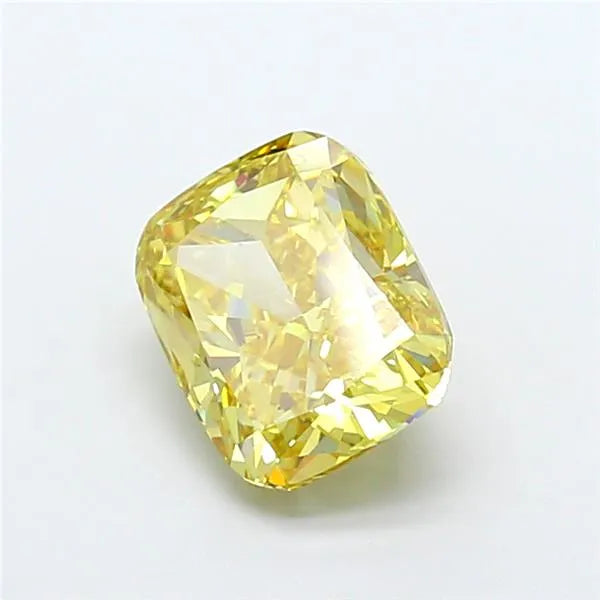 3.00ct Cushion modified Lab Grown Diamond (Colour Fancy Intense Yellow, Clarity VS2, IGI Certified)