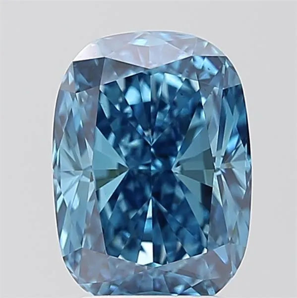3.00ct Cushion modified Lab Grown Diamond (Colour Fancy Vivid Blue, Clarity VS1, IGI Certified)