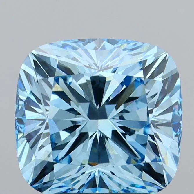 3.00ct Cushion modified Lab Grown Diamond (Colour Fancy Vivid Blue, Clarity VVS2, IGI Certified)