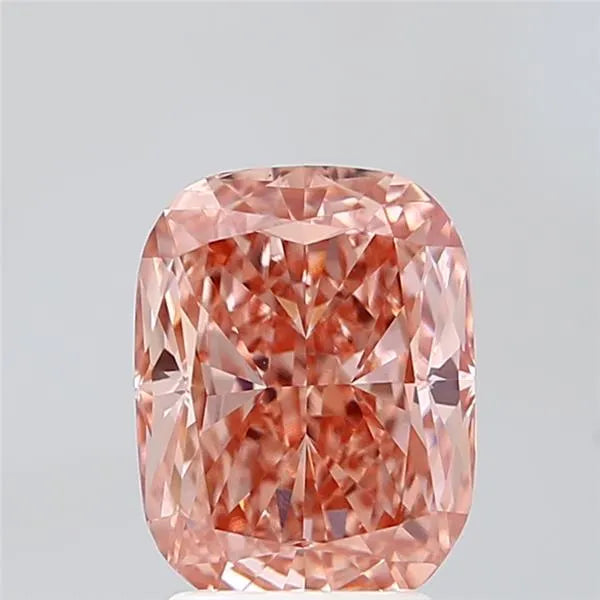 3.00ct Cushion modified Lab Grown Diamond (Colour Fancy Vivid Brown Pink, Clarity VVS2, IGI Certified)