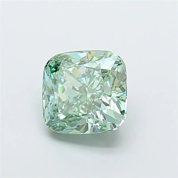 3.00ct Cushion modified Lab Grown Diamond (Colour Fancy Vivid Green, Clarity SI1, IGI Certified)