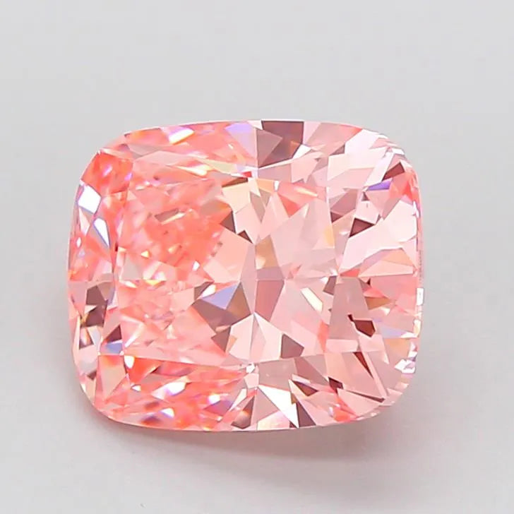 3.00ct Cushion modified Lab Grown Diamond (Colour Fancy Vivid Pink, Clarity VS1, IGI Certified)