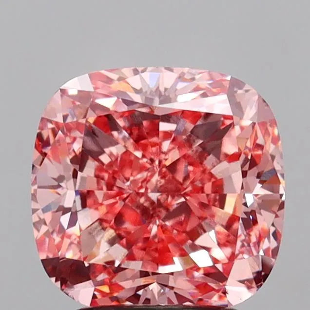 3.00ct Cushion modified Lab Grown Diamond (Colour Fancy Vivid Pink, Clarity VS2, IGI Certified)