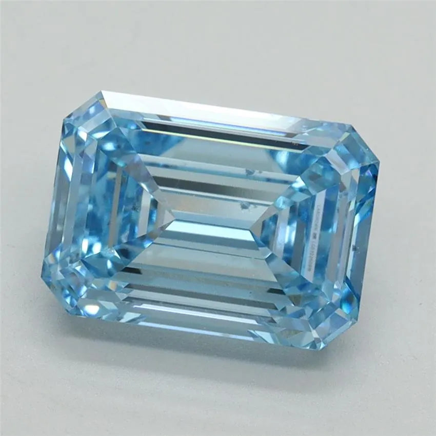 3.00ct Emerald Lab Grown Diamond (Colour Fancy Intense Blue, Clarity VS2, IGI Certified)