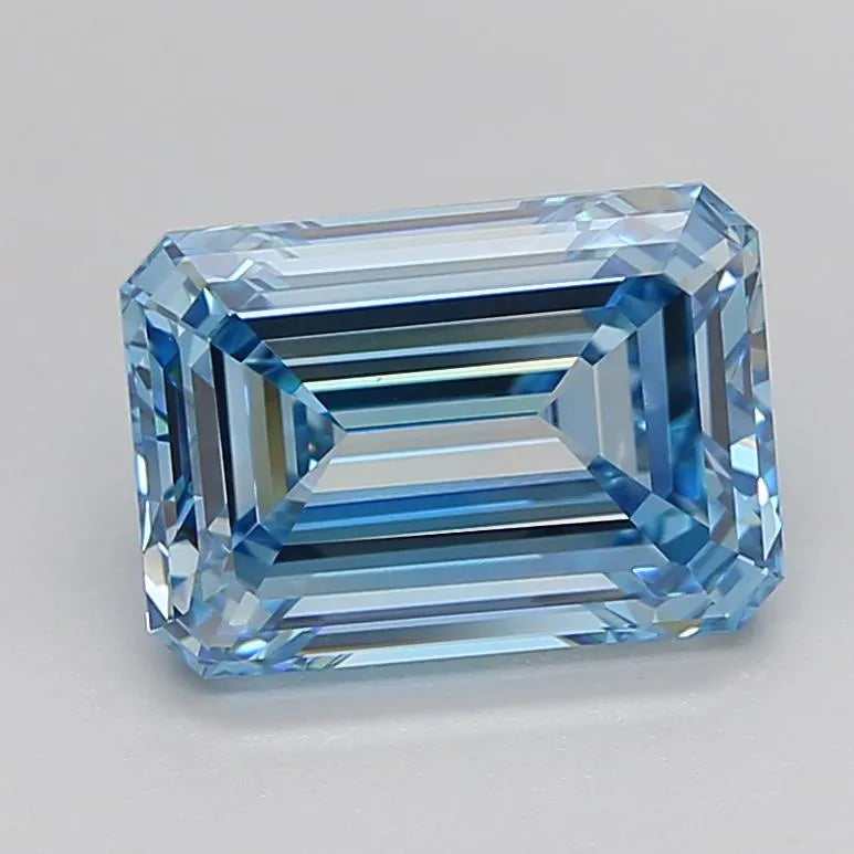 3.00ct Emerald Lab Grown Diamond (Colour Fancy Intense Blue, Clarity VVS1, Cut EX, IGI Certified)