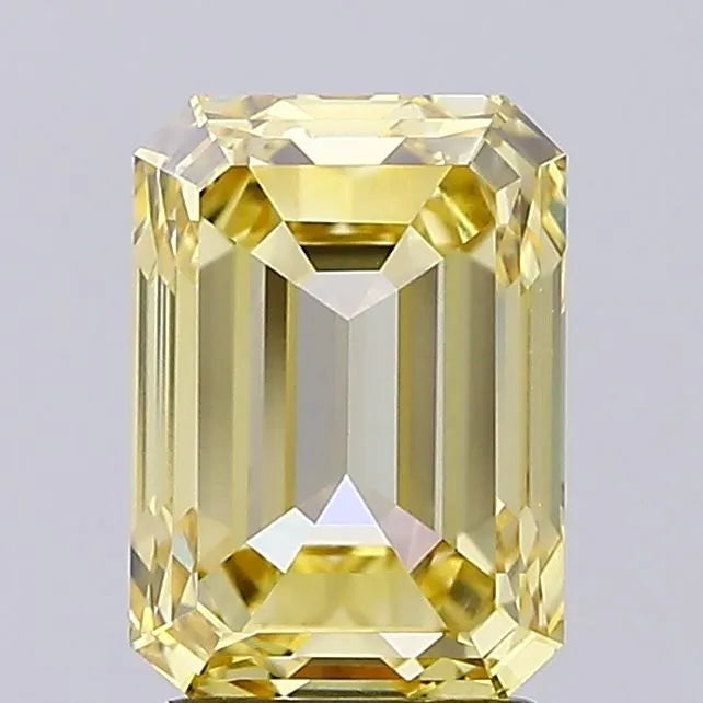 3.00ct Emerald Lab Grown Diamond (Colour Fancy Light Yellow, Clarity VS1, IGI Certified)