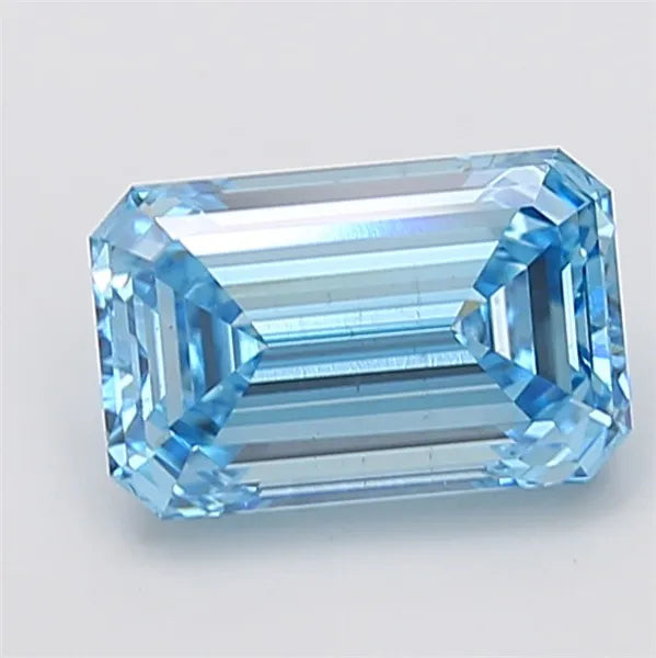 3.00ct Emerald Lab Grown Diamond (Colour Fancy Vivid Blue, Clarity VS2, IGI Certified)