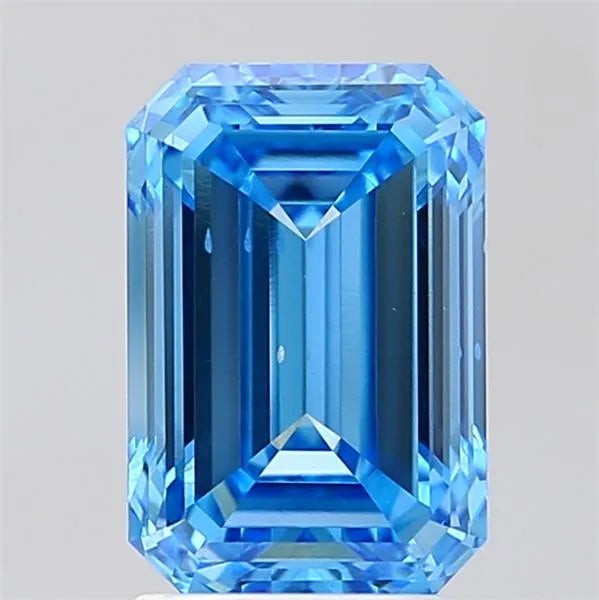 3.00ct Emerald Lab Grown Diamond (Colour Fancy Vivid Blue, Clarity VS2, IGI Certified)