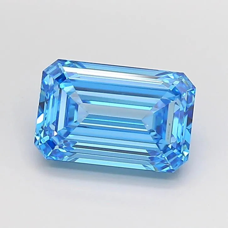 3.00ct Emerald Lab Grown Diamond (Colour Fancy Vivid Blue, Clarity VVS2, IGI Certified)