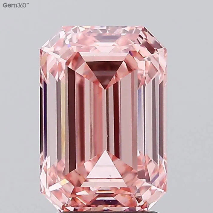3.00ct Emerald Lab Grown Diamond (Colour Fancy Vivid Pink, Clarity VVS2, IGI Certified)