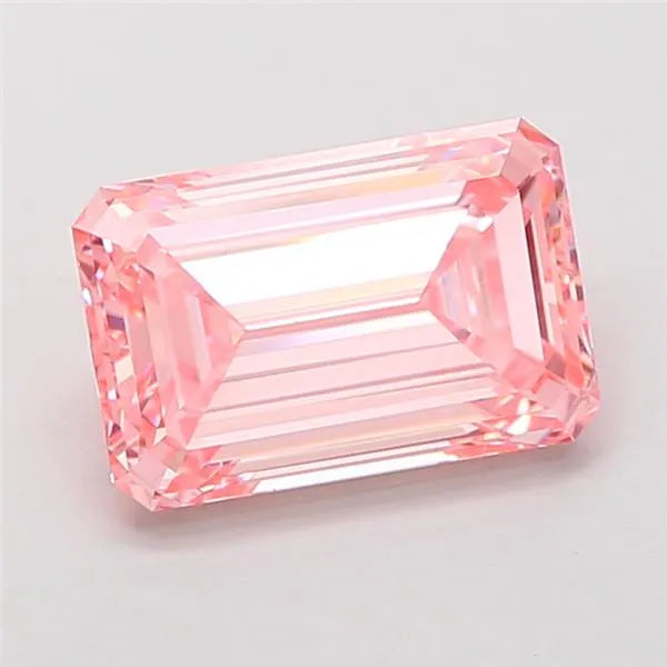 3.00ct Emerald Lab Grown Diamond (Colour Fancy Vivid Pink, Clarity VVS2, IGI Certified)