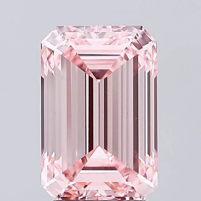 3.00ct Emerald Lab Grown Diamond (Colour Fancy Vivid Pink, Clarity VVS2, IGI Certified)