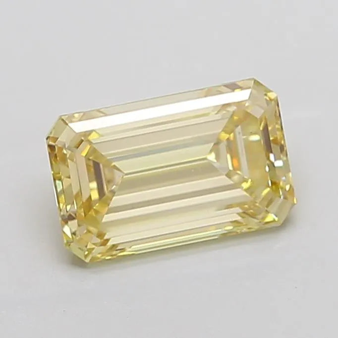3.00ct Emerald Lab Grown Diamond (Colour Light Brownish Yellow, Clarity VS1, IGI Certified)
