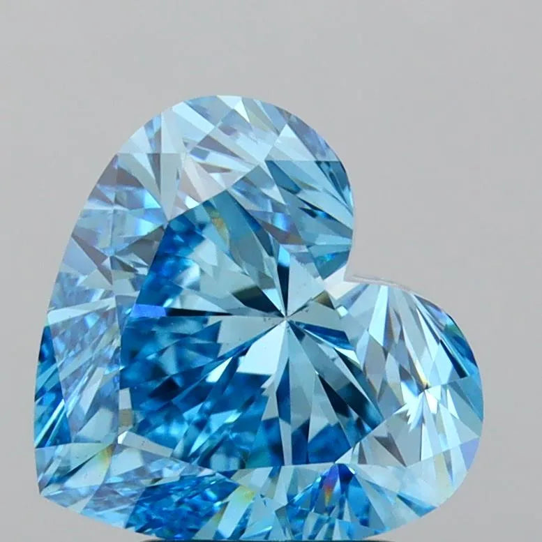 3.00ct Heart Lab Grown Diamond (Colour Fancy Vivid Blue, Clarity VS1, IGI Certified)