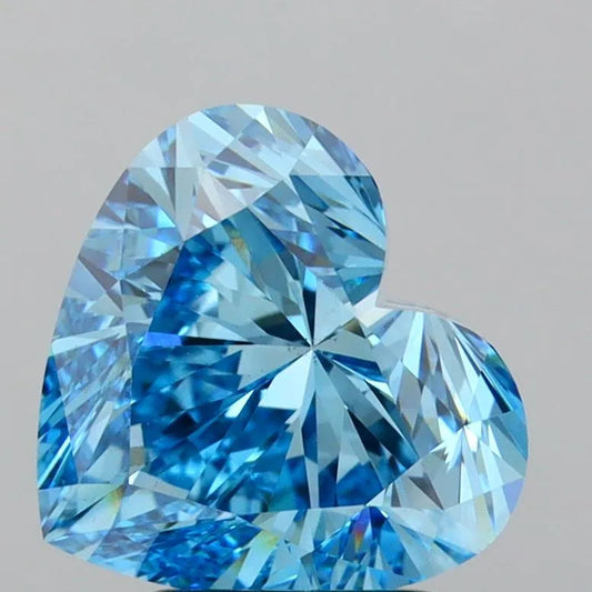 3.00ct Heart Lab Grown Diamond (Colour Fancy Vivid Blue, Clarity VS1, IGI Certified)