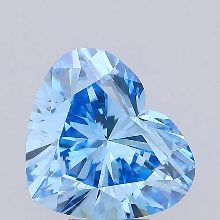 3.00ct Heart Lab Grown Diamond (Colour Fancy Vivid Blue, Clarity VS1, IGI Certified)