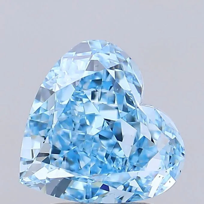 3.00ct Heart Lab Grown Diamond (Colour Fancy Vivid Blue, Clarity VS2, IGI Certified)