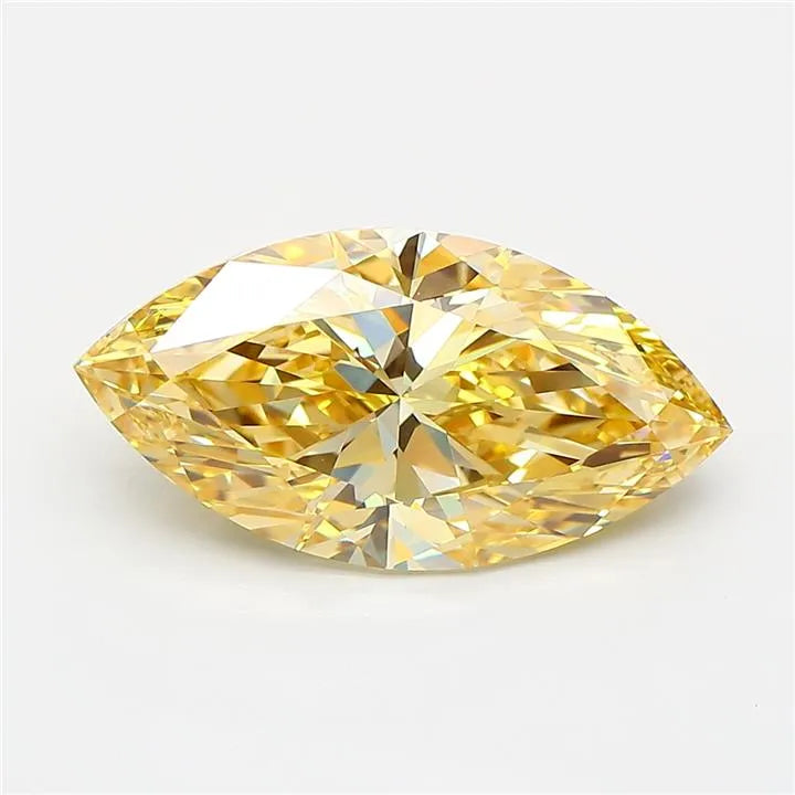 3.00ct Marquise Lab Grown Diamond (Colour Fancy Intense Yellow, Clarity VVS2, IGI Certified)
