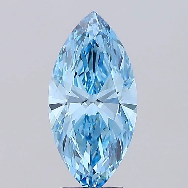 3.00ct Marquise Lab Grown Diamond (Colour Fancy Vivid Blue, Clarity VVS2, IGI Certified)