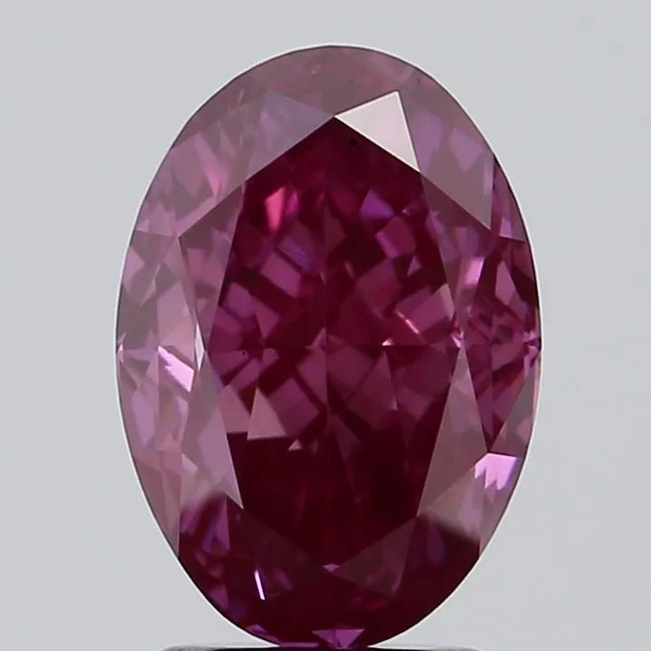 3.00ct Oval Lab Grown Diamond (Colour Fancy Deep Pink, Clarity VS2, IGI Certified)