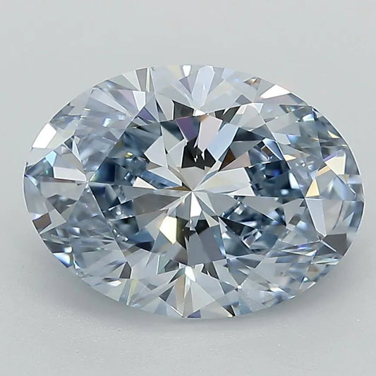 3.00ct Oval Lab Grown Diamond (Colour Fancy Intense Blue, Clarity VVS2, Cut GD, IGI Certified)