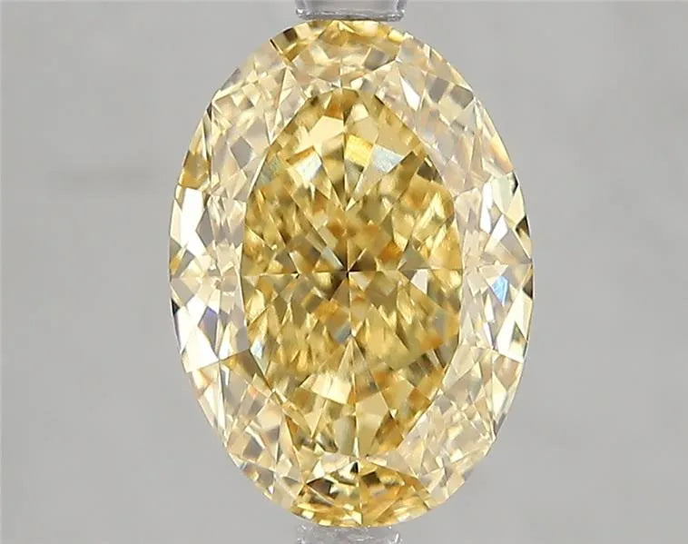 3.00ct Oval Lab Grown Diamond (Colour Fancy Intense Yellow, Clarity VVS2, IGI Certified)