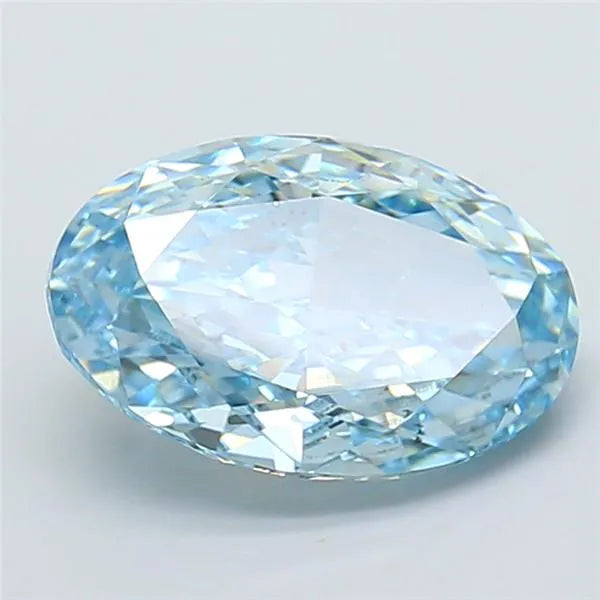 3.00ct Oval Lab Grown Diamond (Colour Fancy Vivid Blue, Clarity VS2, IGI Certified)