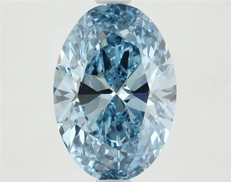 3.00ct Oval Lab Grown Diamond (Colour Fancy Vivid Blue, Clarity VS2, IGI Certified)