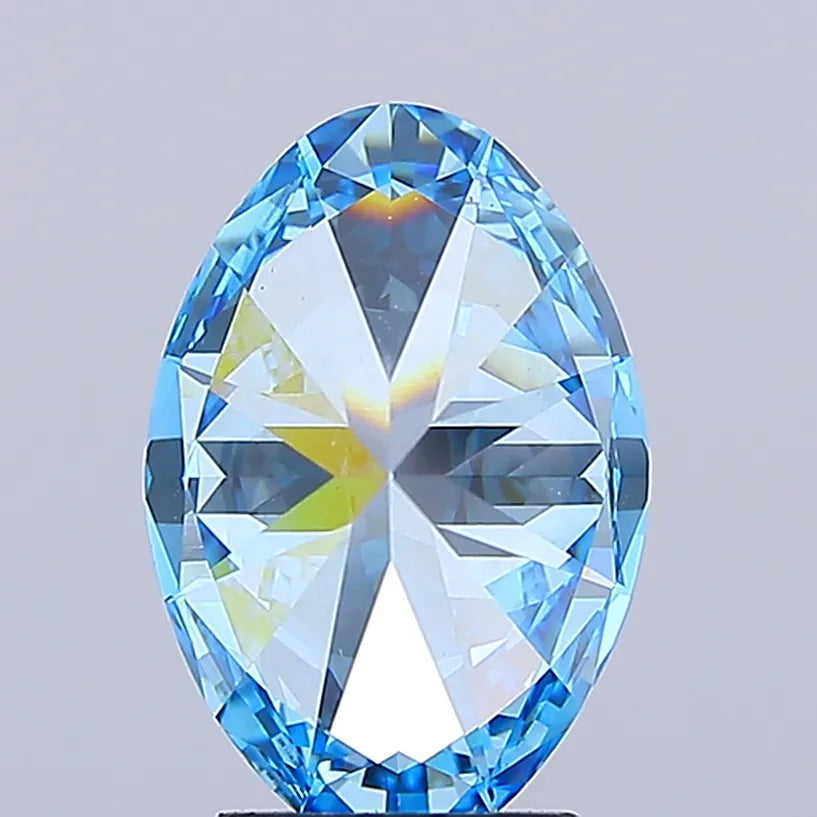 3.00ct Oval Lab Grown Diamond (Colour Fancy Vivid Blue, Clarity VVS2, IGI Certified)