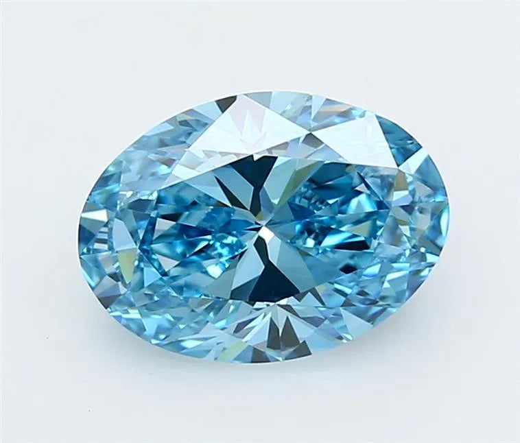 3.00ct Oval Lab Grown Diamond (Colour Fancy Vivid Blue, Clarity VVS2, IGI Certified)