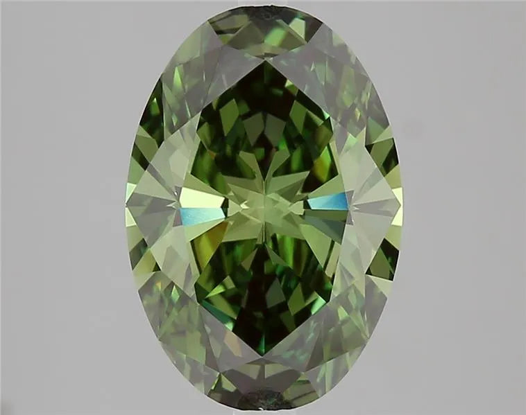 3.00ct Oval Lab Grown Diamond (Colour Fancy Vivid Green, Clarity VVS2, IGI Certified)