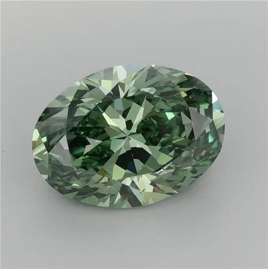 3.00ct Oval Lab Grown Diamond (Colour Fancy Vivid Green, Clarity VVS2, IGI Certified)