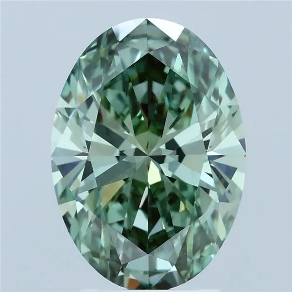 3.00ct Oval Lab Grown Diamond (Colour Fancy Vivid Green, Clarity VVS2, IGI Certified)