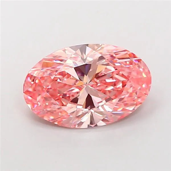 3.00ct Oval Lab Grown Diamond (Colour Fancy Vivid Pink, Clarity VS1, IGI Certified)