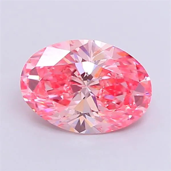3.00ct Oval Lab Grown Diamond (Colour Fancy Vivid Pink, Clarity VS1, IGI Certified)
