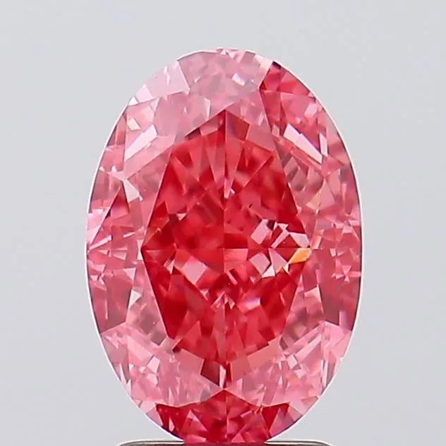 3.00ct Oval Lab Grown Diamond (Colour Fancy Vivid Pink, Clarity VS1, IGI Certified)