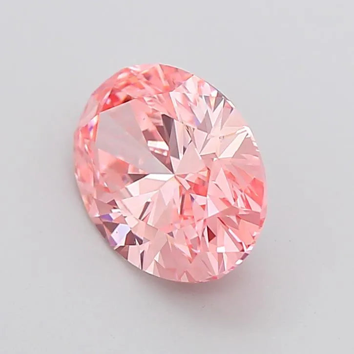 3.00ct Oval Lab Grown Diamond (Colour Fancy Vivid Pink, Clarity VS1, IGI Certified)