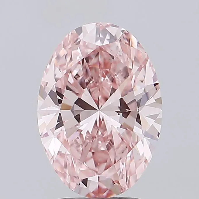 3.00ct Oval Lab Grown Diamond (Colour Fancy Vivid Pink, Clarity VS1, IGI Certified)