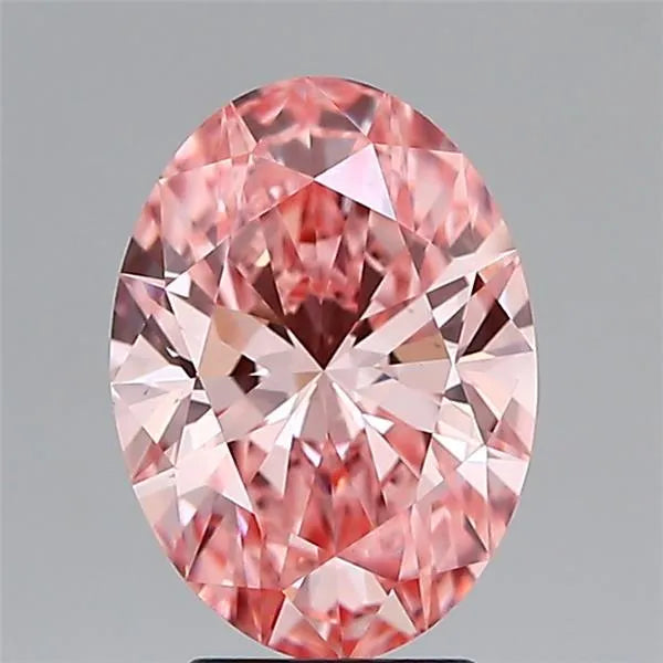 3.00ct Oval Lab Grown Diamond (Colour Fancy Vivid Pink, Clarity VS1, IGI Certified)